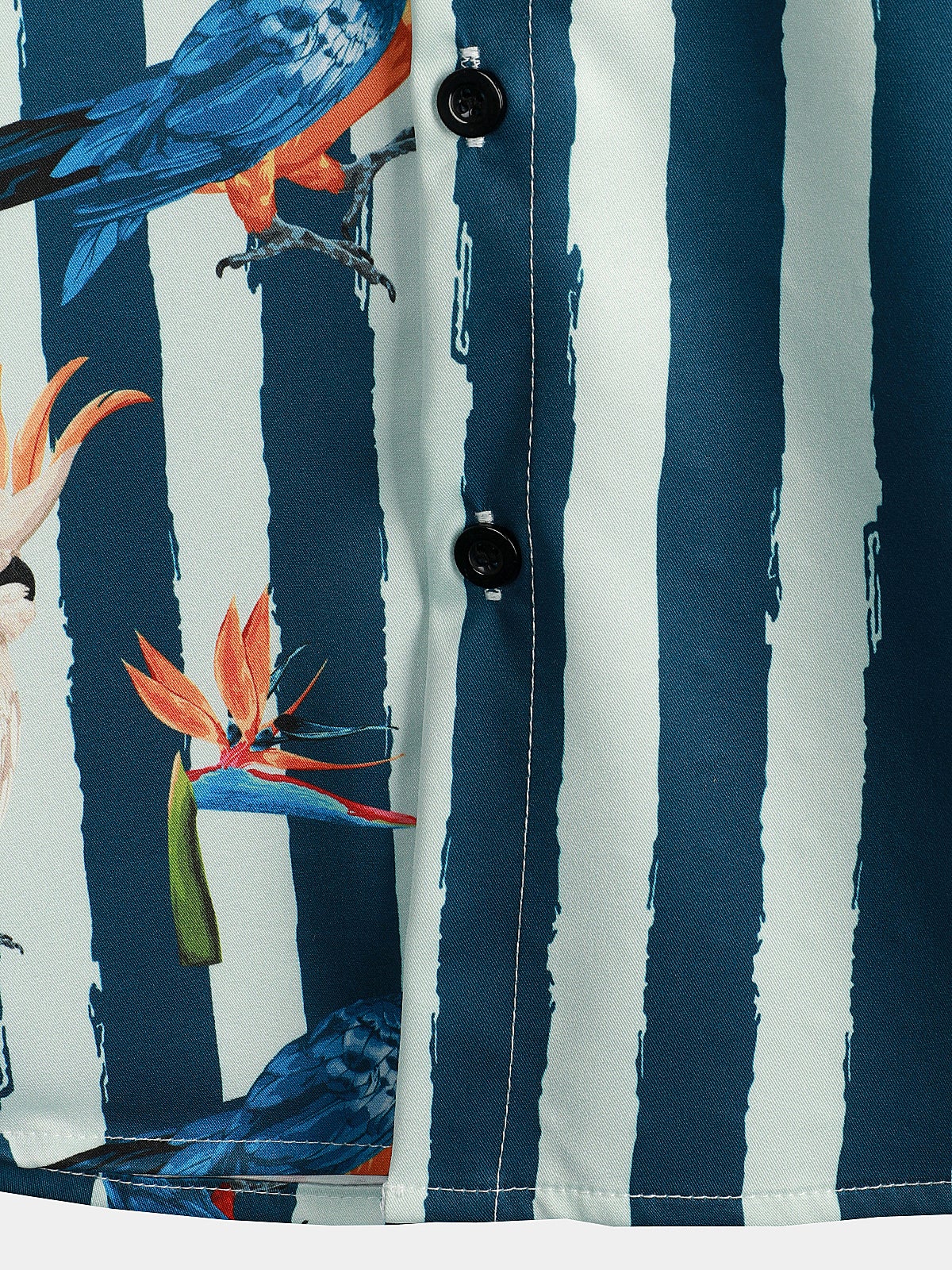 Camisa Parrot estampado Summer Pocket de manga corta para hombre