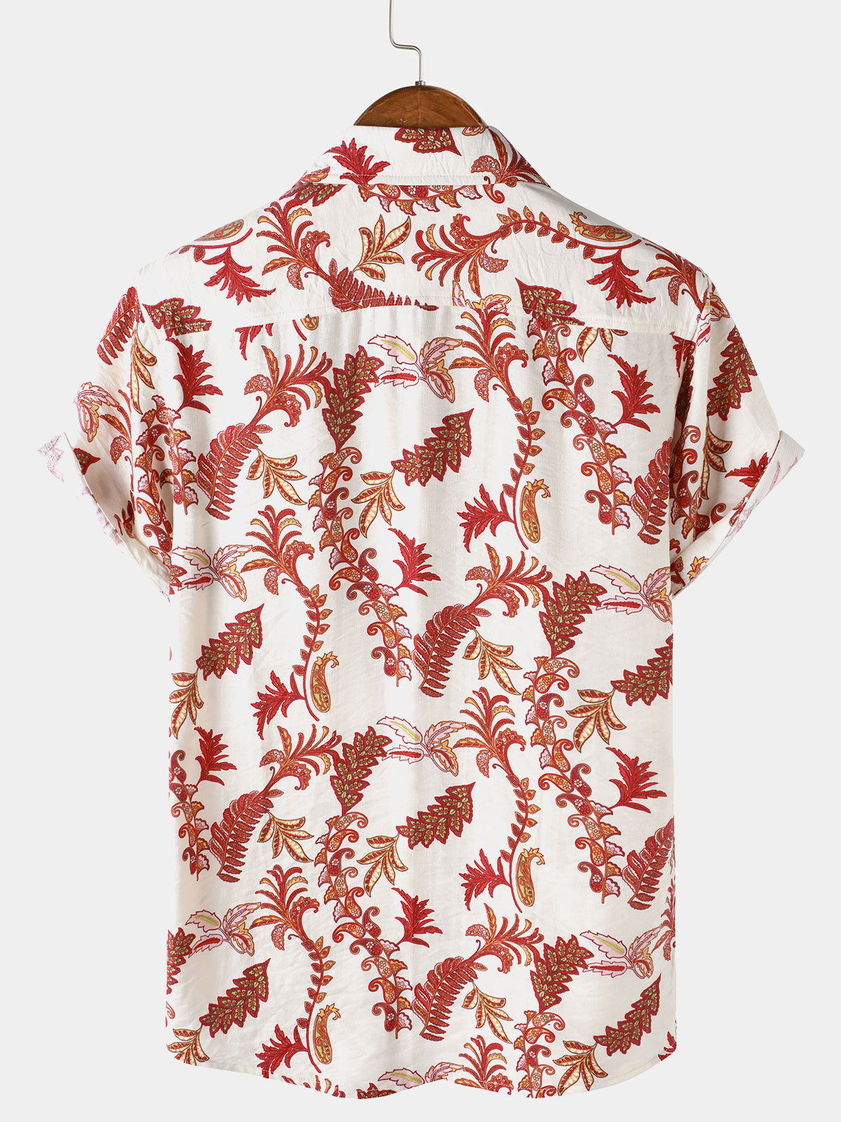 Camisa Paisley floral Vacation Button Up de manga corta para hombre