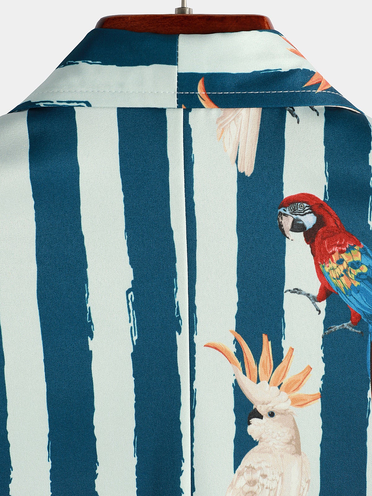 Camisa Parrot estampado Summer Pocket de manga corta para hombre
