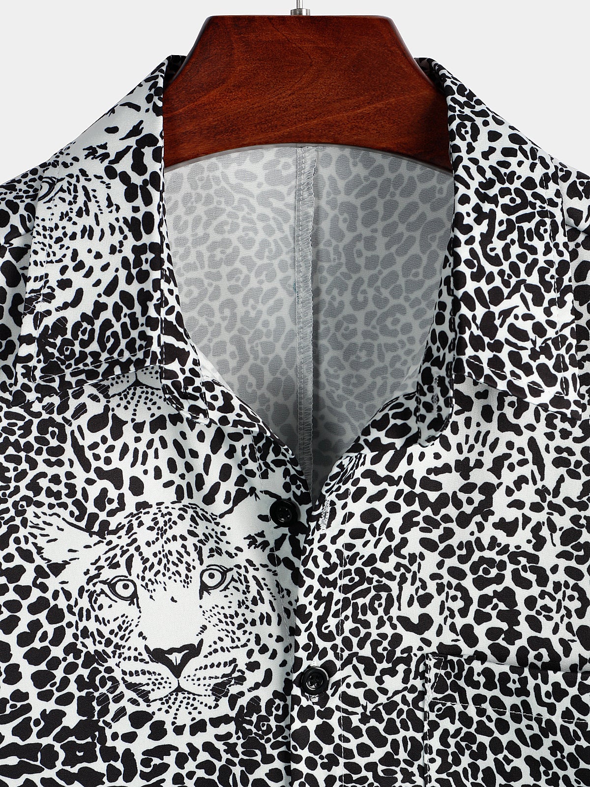 Camisa Leopard Summer Pocket de manga corta para hombre