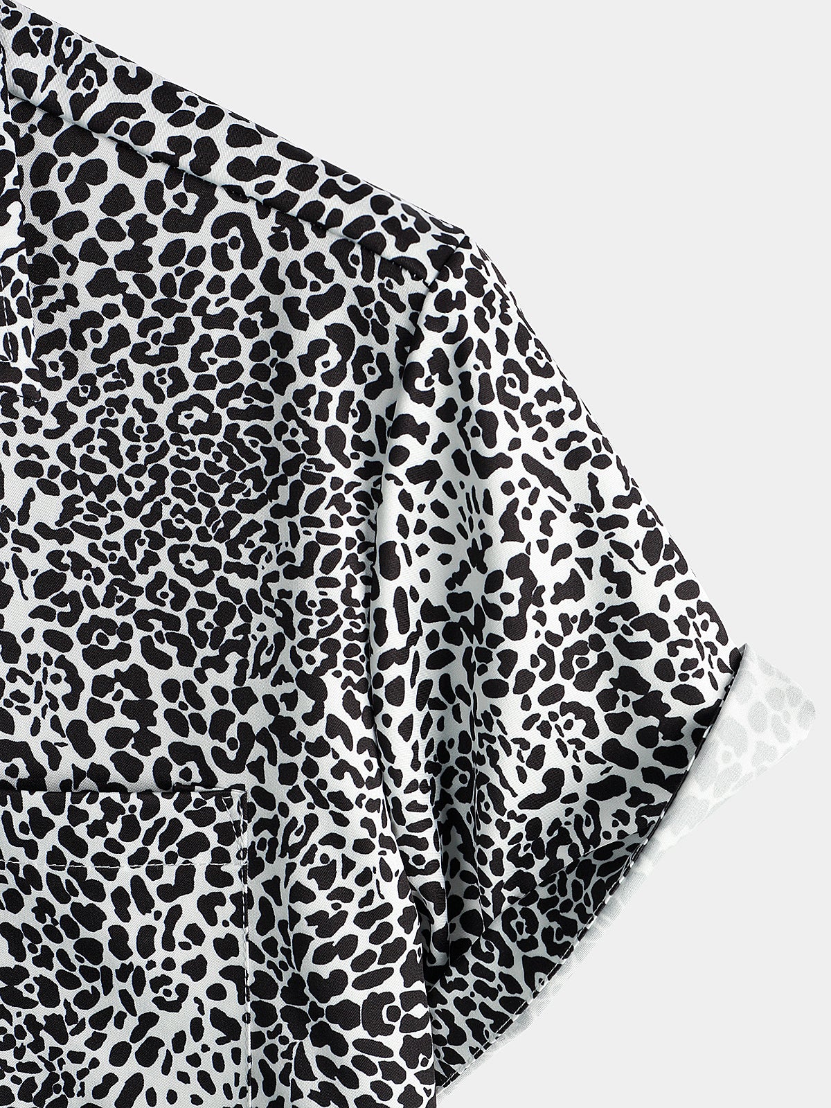 Camisa Leopard Summer Pocket de manga corta para hombre