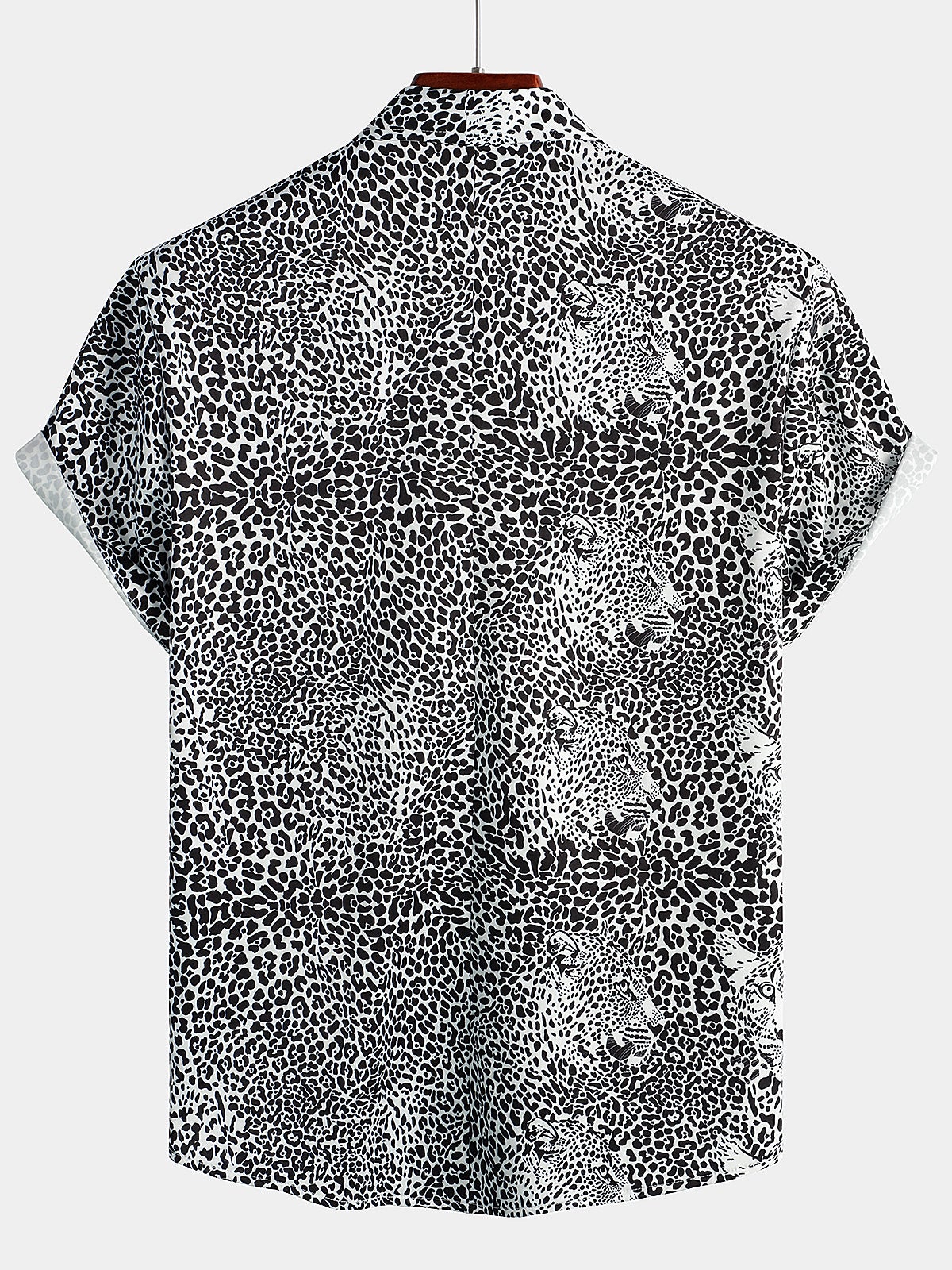 Camisa Leopard Summer Pocket de manga corta para hombre