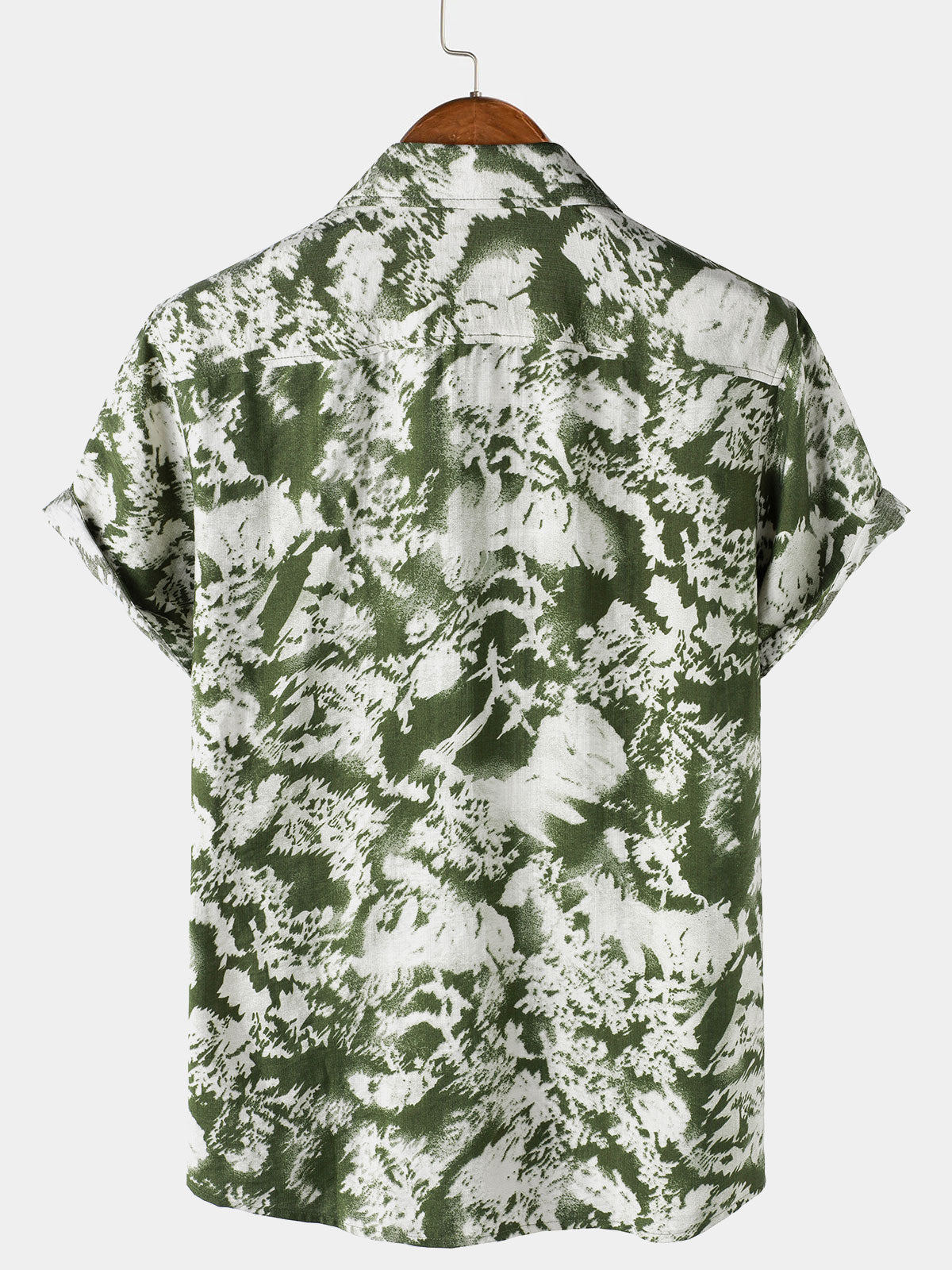 Camisa Abstract Botanical Button Up de manga corta para hombre