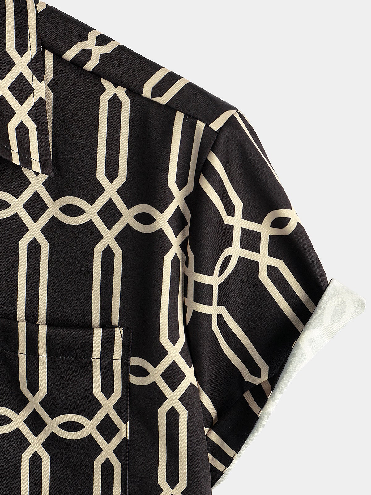 Camisa casual Tiger estampado Pocket de manga corta para hombre