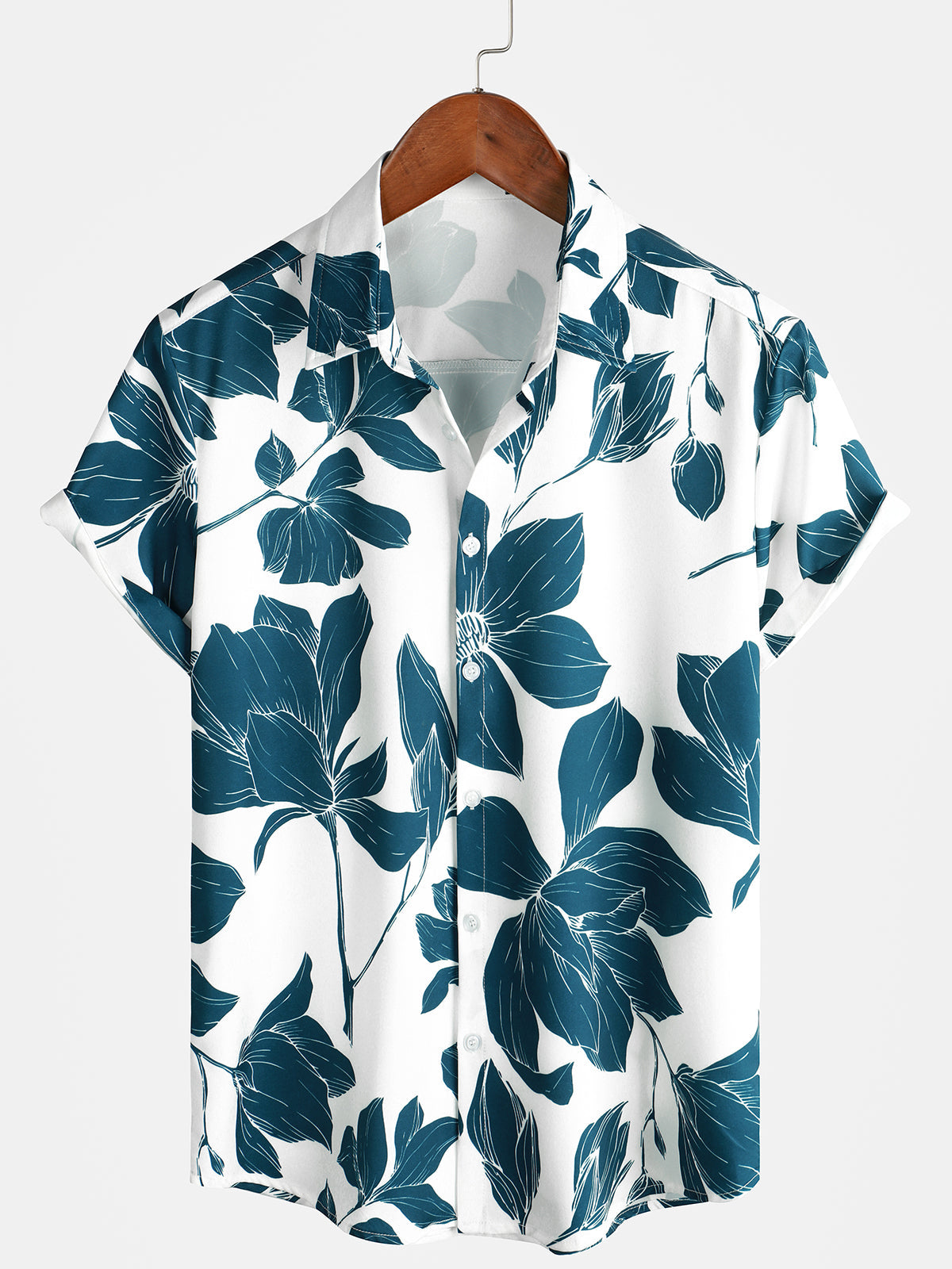Camisa Summer casual floral Button Up de manga corta Holiday Cool Beach para hombre