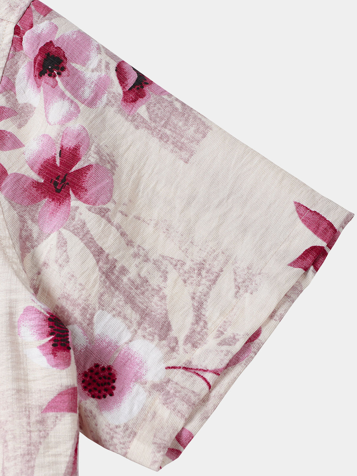 Camisa Pink floral Holiday Button Up de manga corta para hombre
