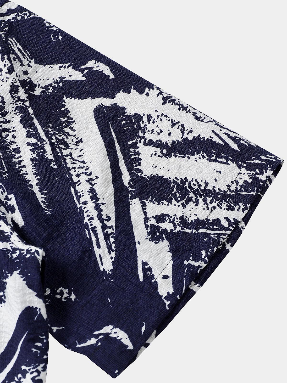 Camisa Navy Blue Abstract Geometric estampado de manga corta para hombre
