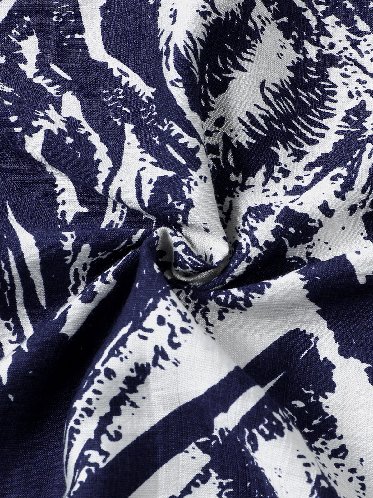 Camisa Navy Blue Abstract Geometric estampado de manga corta para hombre