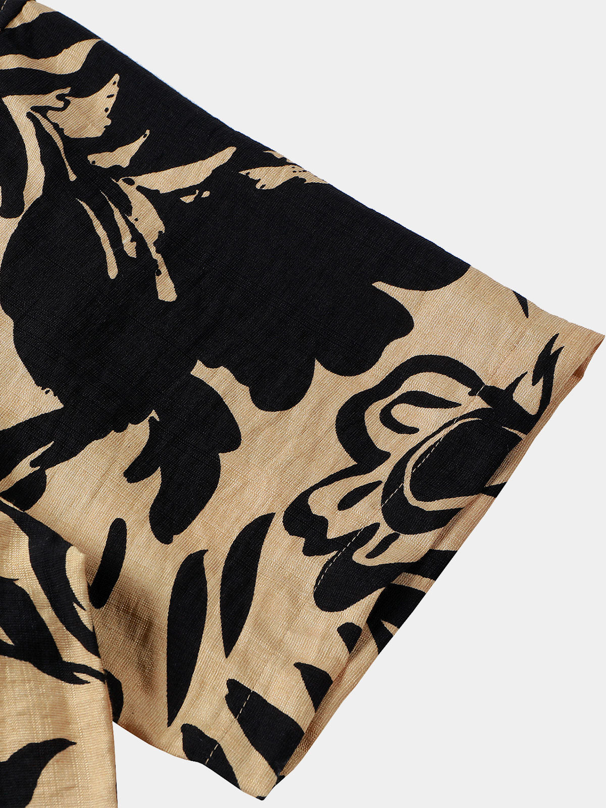 Camisa retro Abstract Botanical Button Up de manga corta para hombre