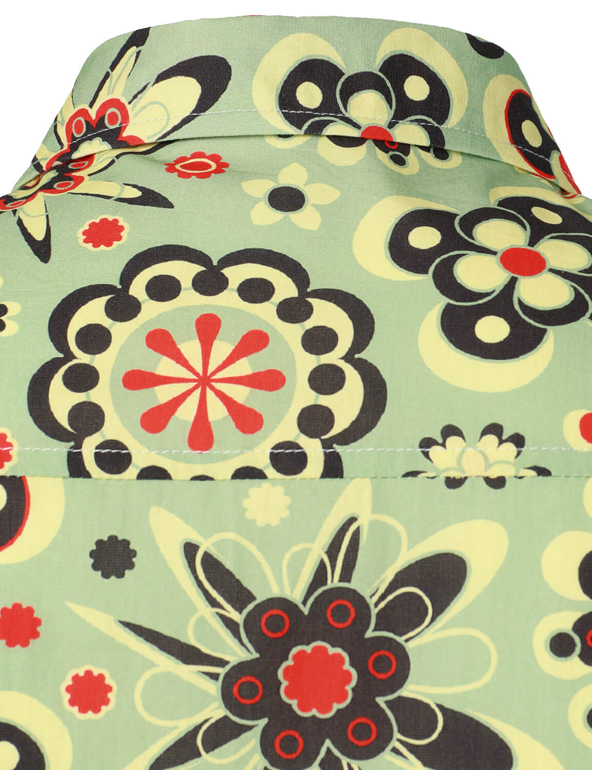 Camisa de vestir Flower estampado de algodón vintage de manga larga Button Up para hombre