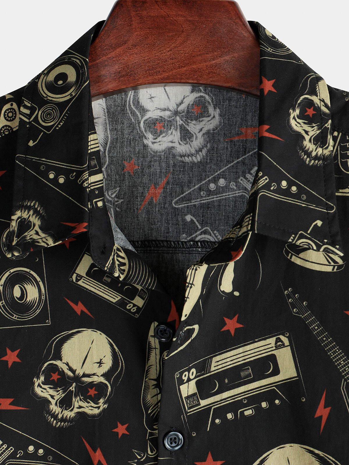 Camisa Skull Music Punk Rock and Roll Cool Funny Hawaiian para hombre
