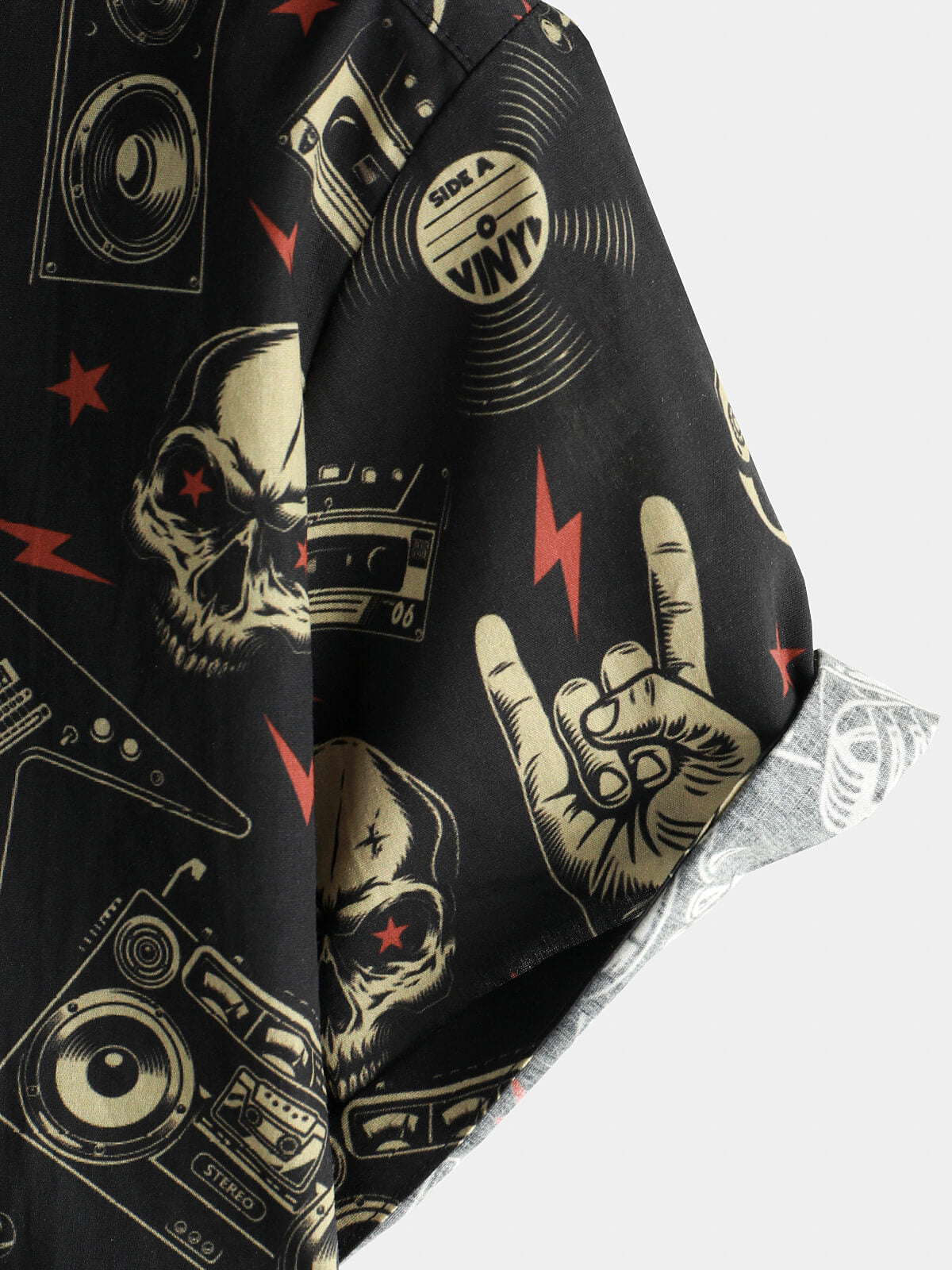 Camisa Skull Music Punk Rock and Roll Cool Funny Hawaiian para hombre