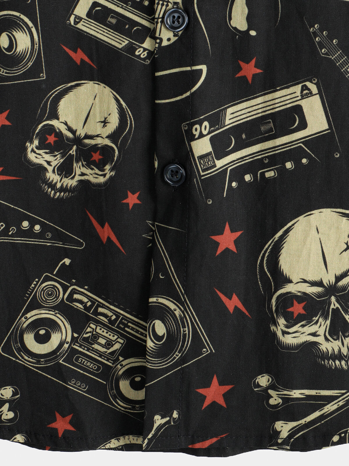 Camisa Skull Music Punk Rock and Roll Cool Funny Hawaiian para hombre