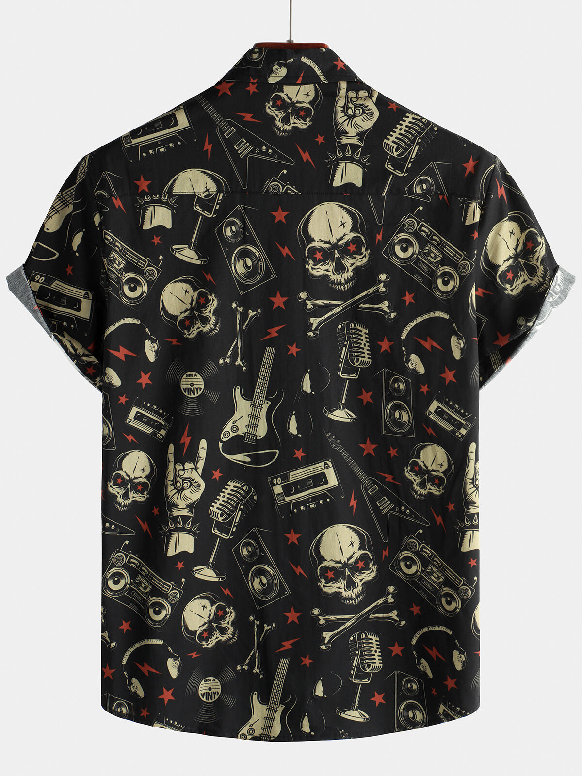 Camisa Skull Music Punk Rock and Roll Cool Funny Hawaiian para hombre