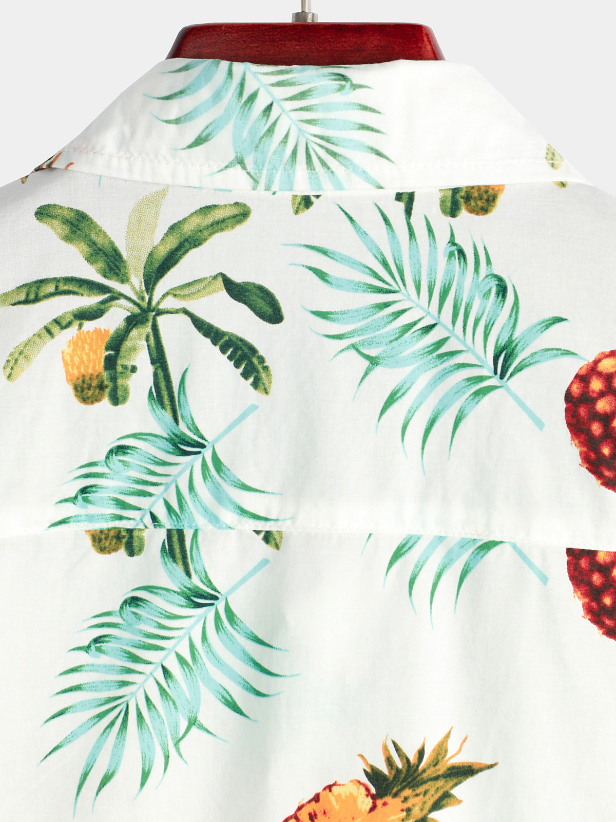 Camisa Pineapple estampado de algodón Tropical Fruit Holiday de manga corta Button Up Beach Hawaiian para hombre