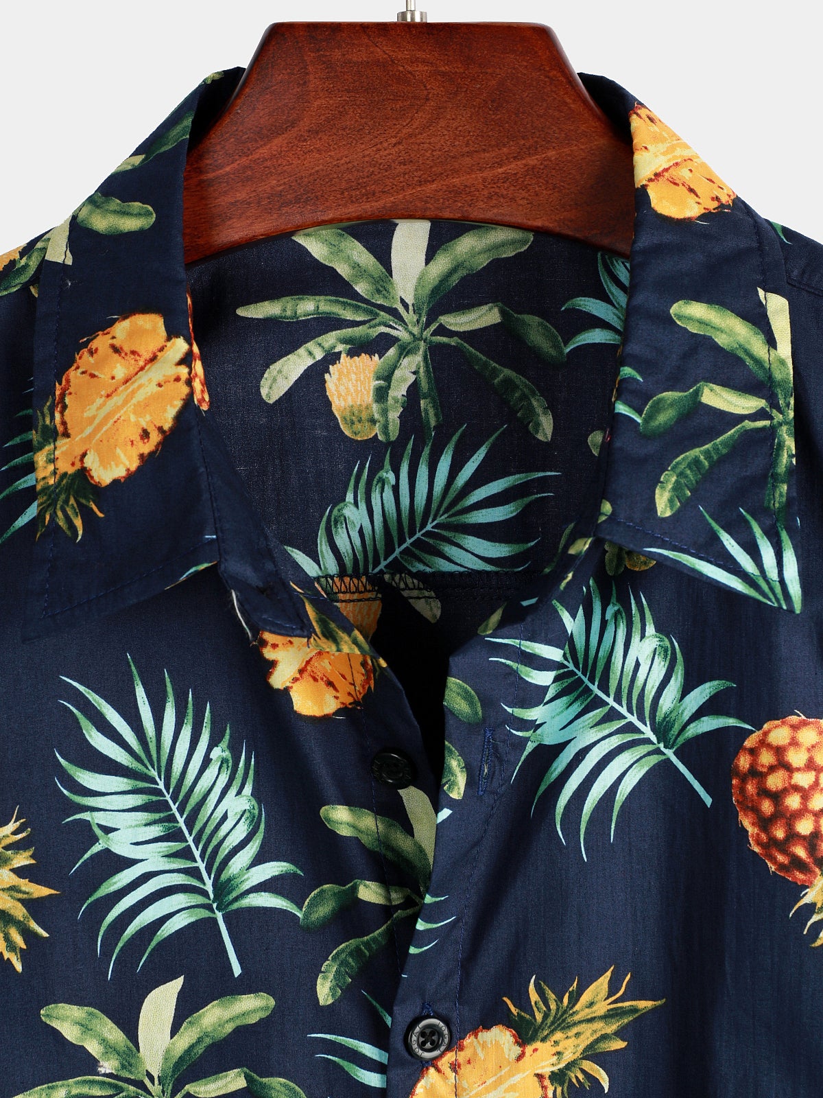 Camisa Pineapple estampado de manga corta Hawaiian para hombre