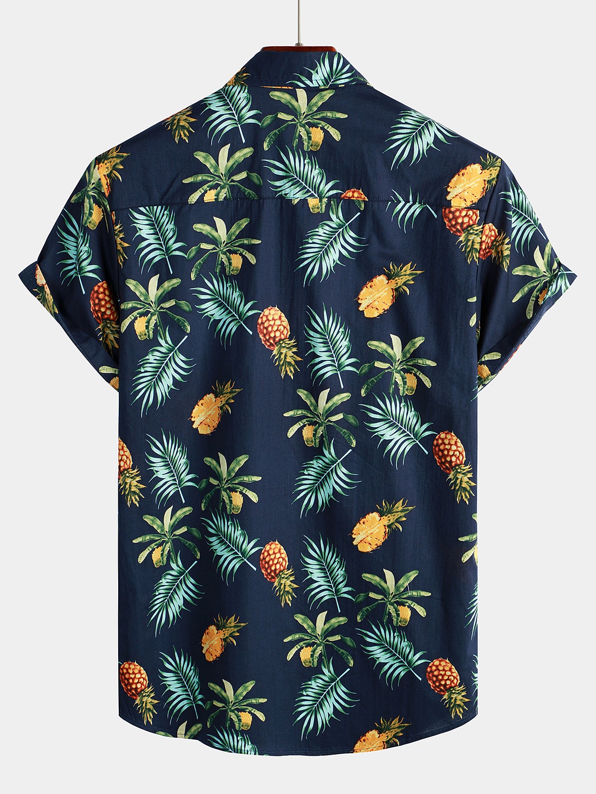 Camisa Pineapple estampado de manga corta Hawaiian para hombre