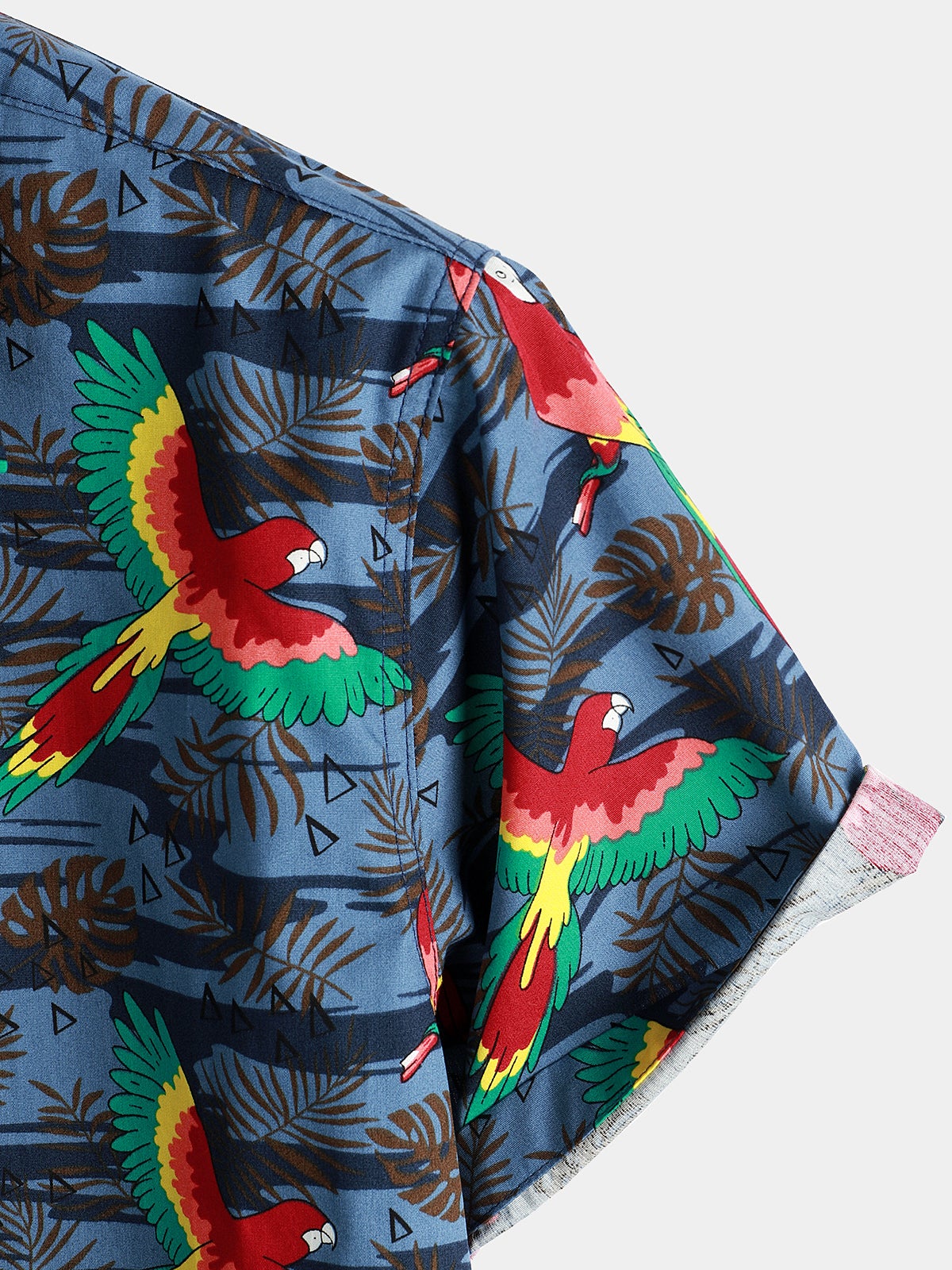 Camisa Parrot estampado Beach de manga corta para hombre