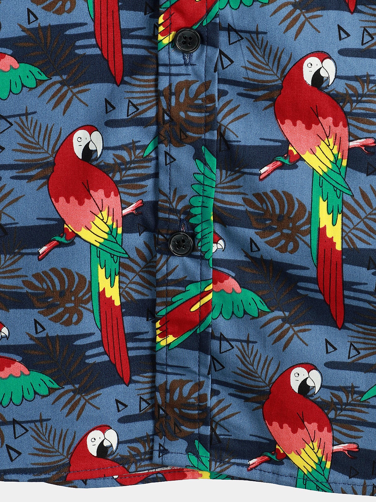 Camisa Parrot estampado Beach de manga corta para hombre