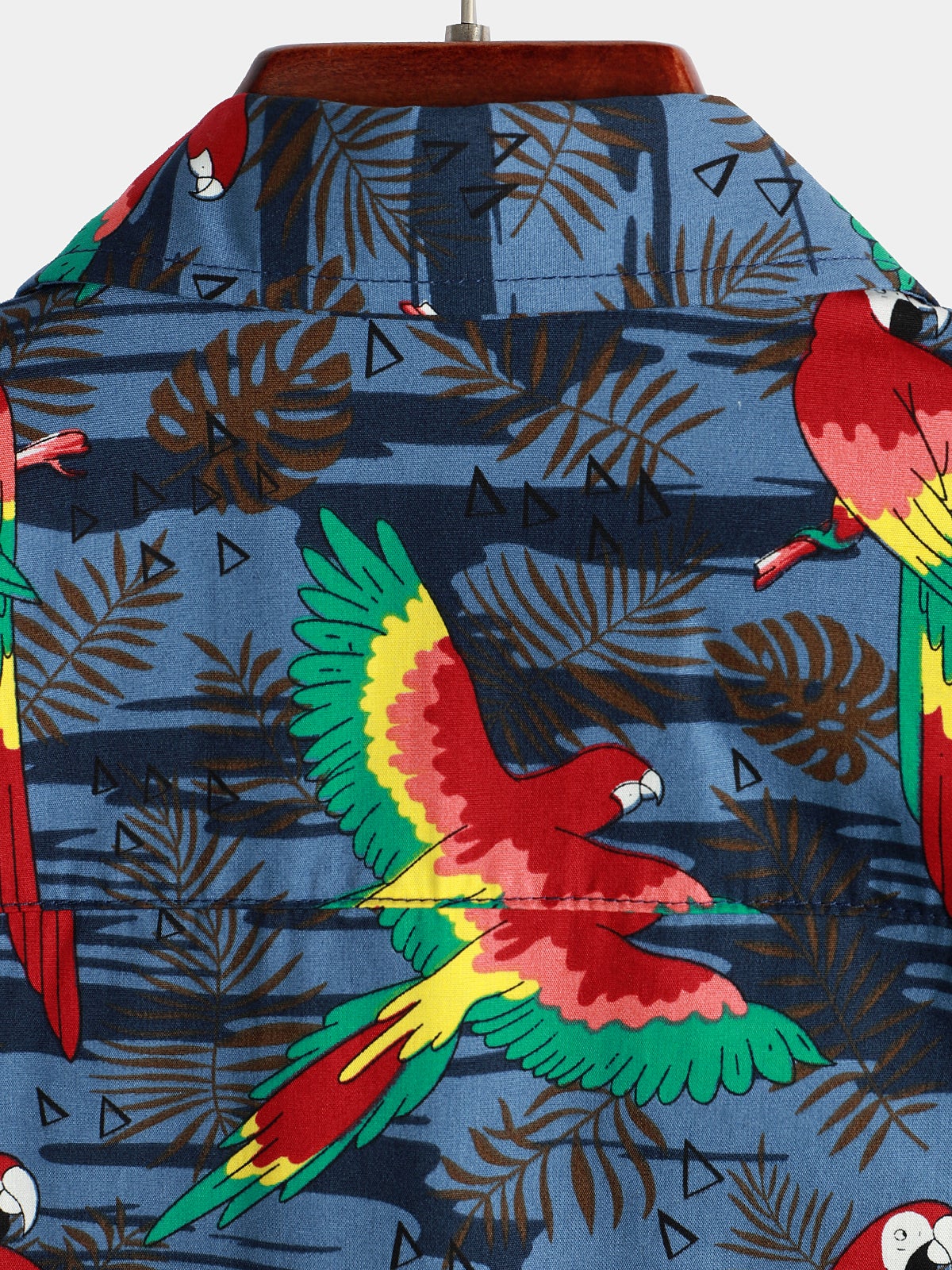 Camisa Parrot estampado Beach de manga corta para hombre