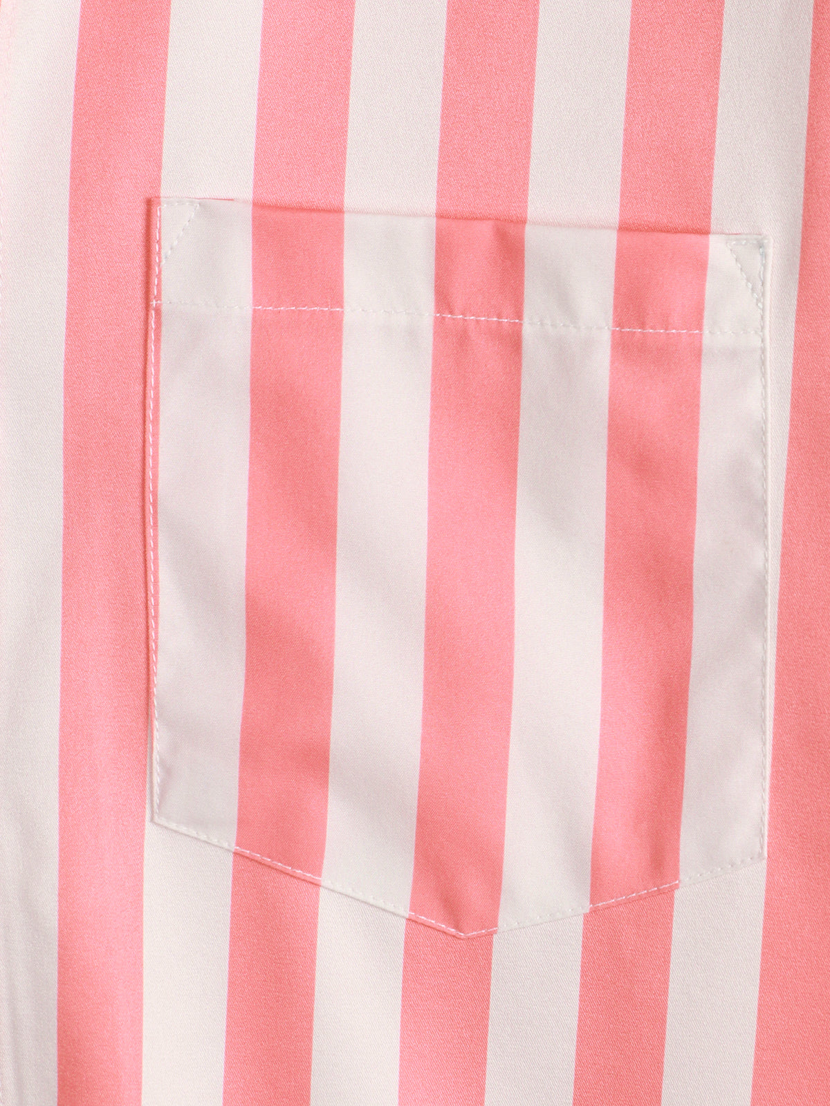 Camisa Pink Flamingo & a rayas estampado Pocket de manga corta para hombre