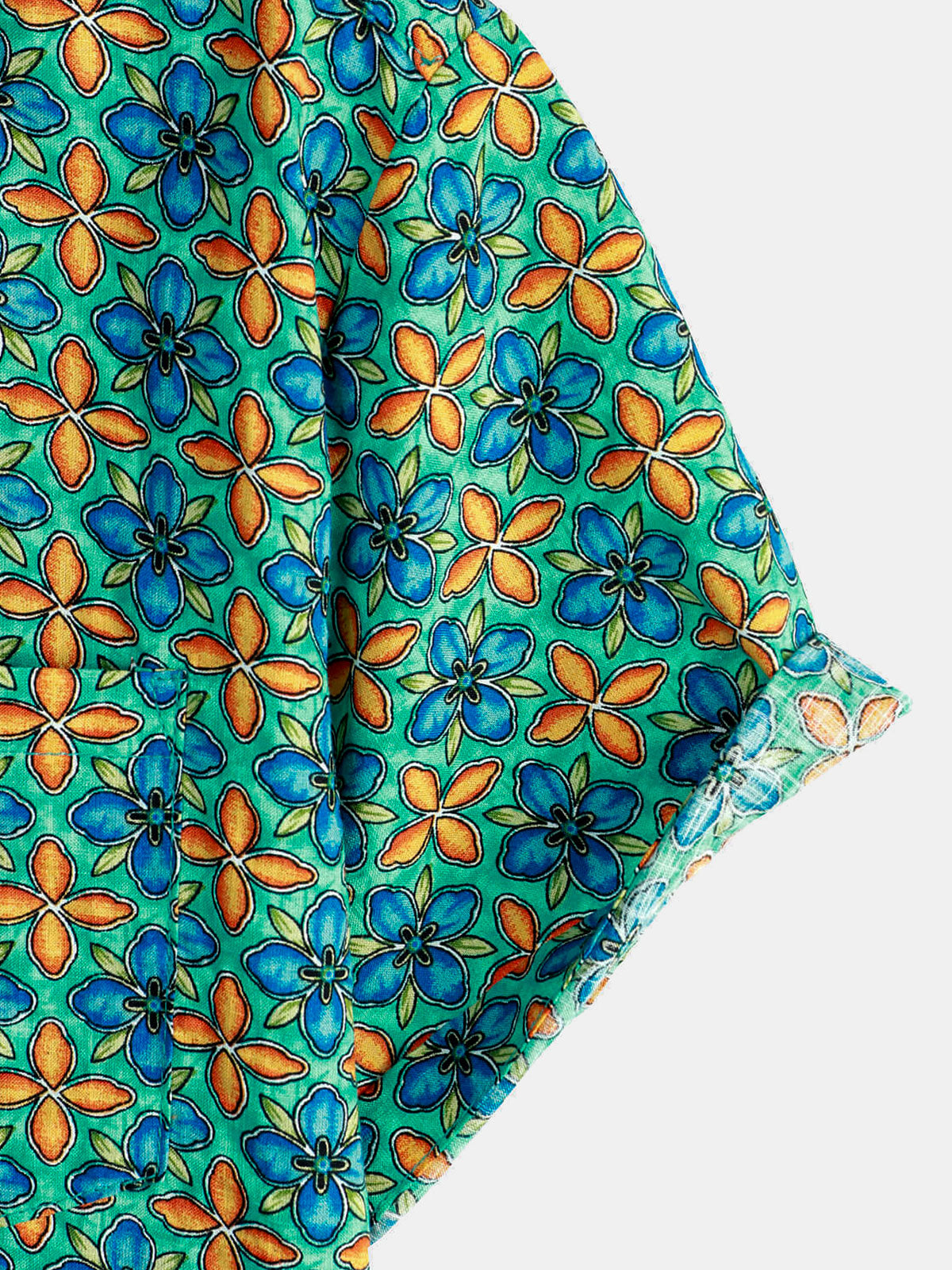 Camisa floral vintage de manga corta Leisure de algodón Button Up para hombre