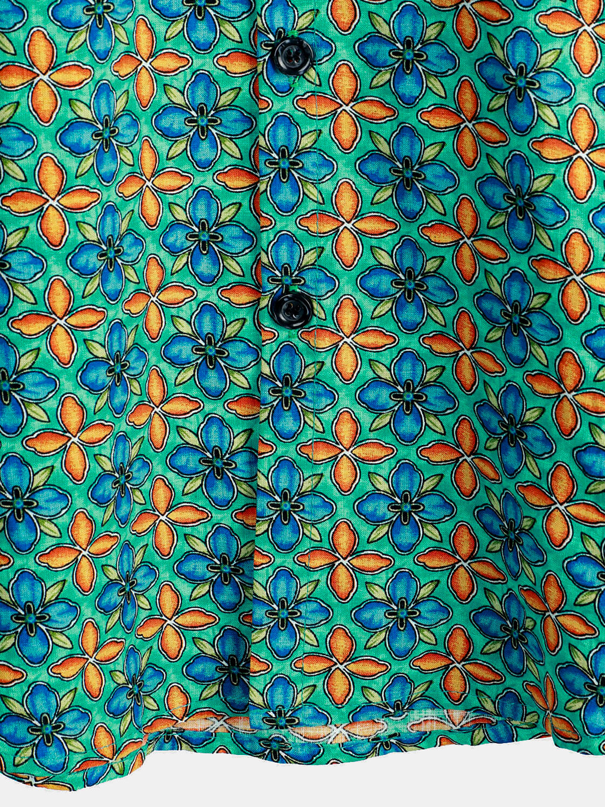 Camisa floral vintage de manga corta Leisure de algodón Button Up para hombre