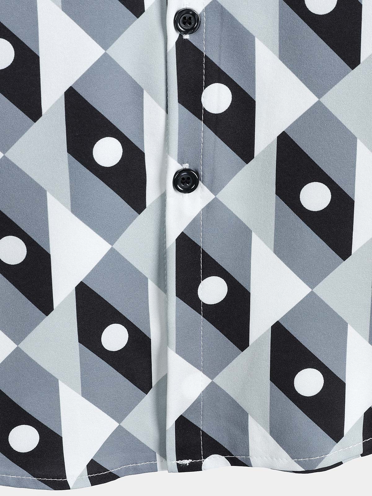 Camisa Grey Geometric Graphic Leisure Coastal Weekend Travel Tropical Summer para hombre