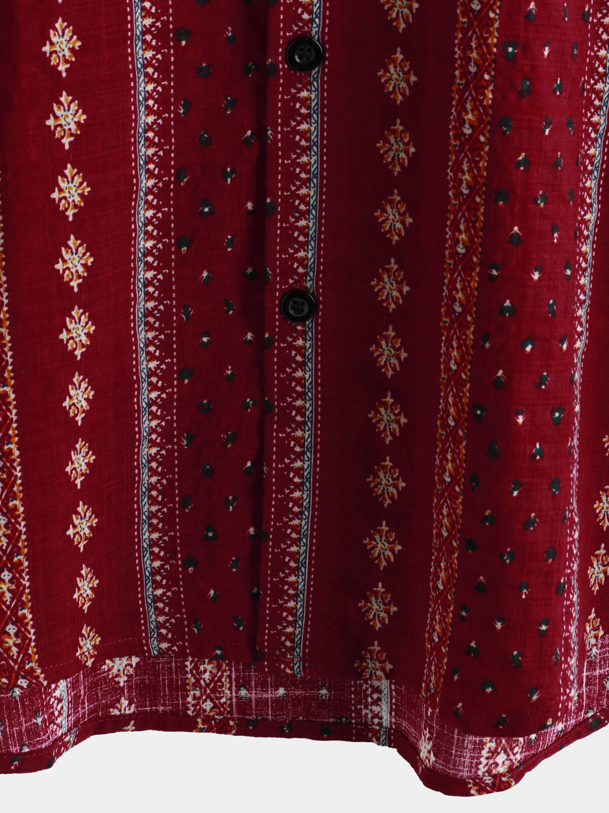 Camisa retro Red a rayas estampado Button Up 70s vintage de manga corta para hombre