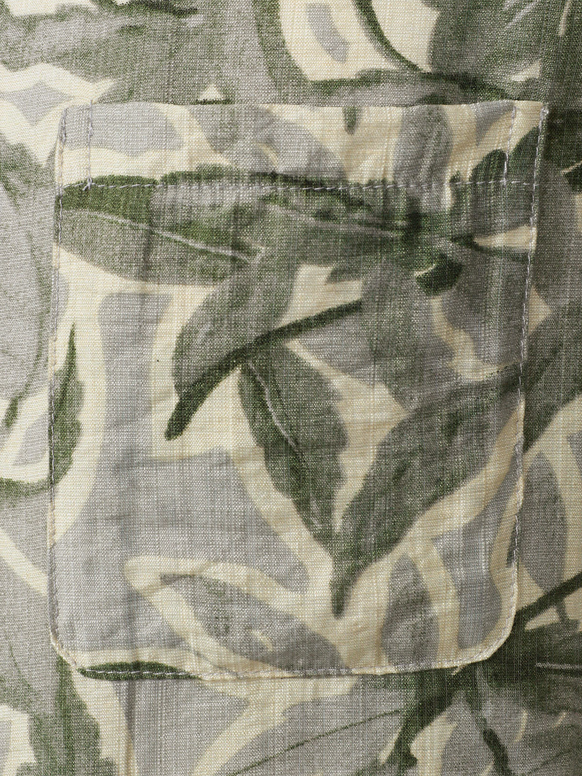 Camisa Green Tropical estampado Pocket Resort de manga corta para hombre