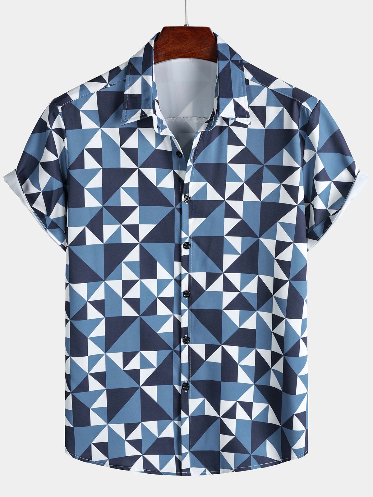 Navy Blue Abstract Graphic Island Cruise Summer Holiday Resorcamiseta para hombre