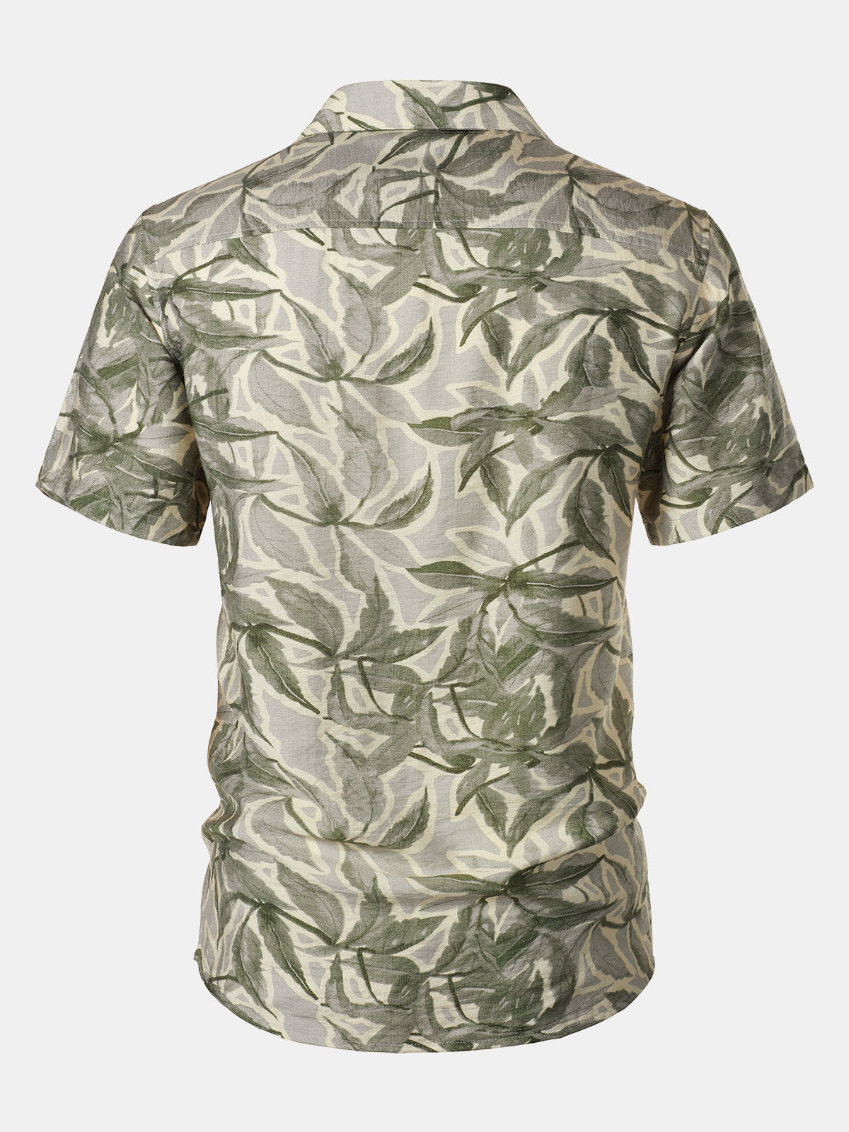 Camisa Green Tropical estampado Pocket Resort de manga corta para hombre