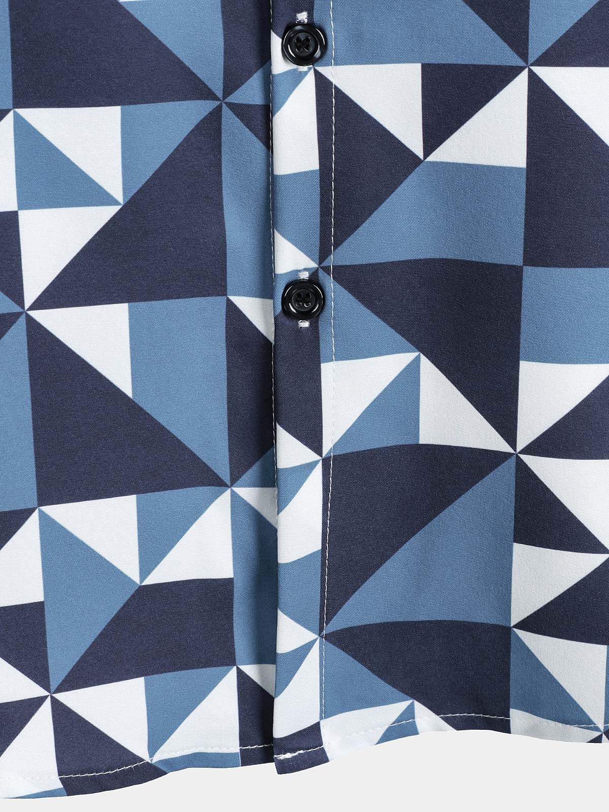 Navy Blue Abstract Graphic Island Cruise Summer Holiday Resorcamiseta para hombre
