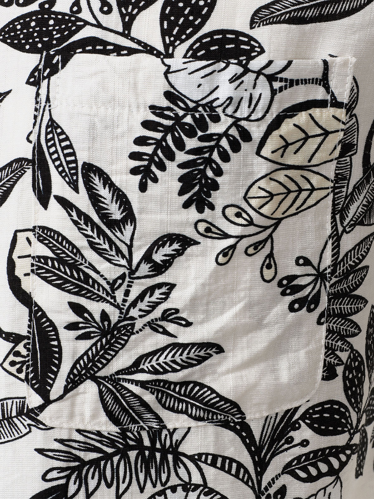 Camisa White Tropical Leaf estampado casual Hawaiian para hombre