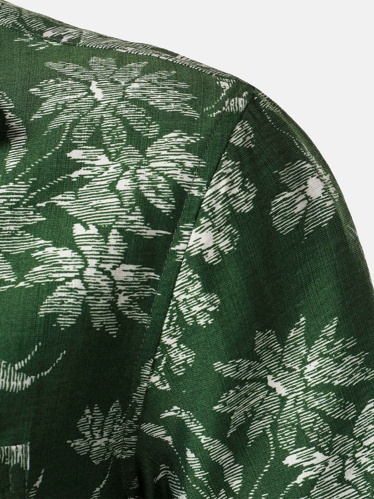 Camisa Green Tropical floral estampado casual Hawaiian para hombre