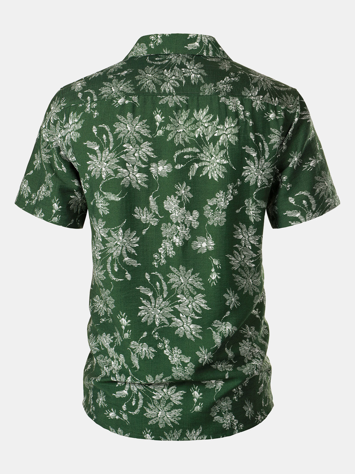 Camisa Green Tropical floral estampado casual Hawaiian para hombre