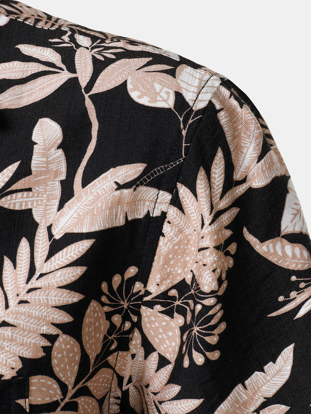 Camisa Tropical Leaf estampado Summer Beach de manga corta para hombre