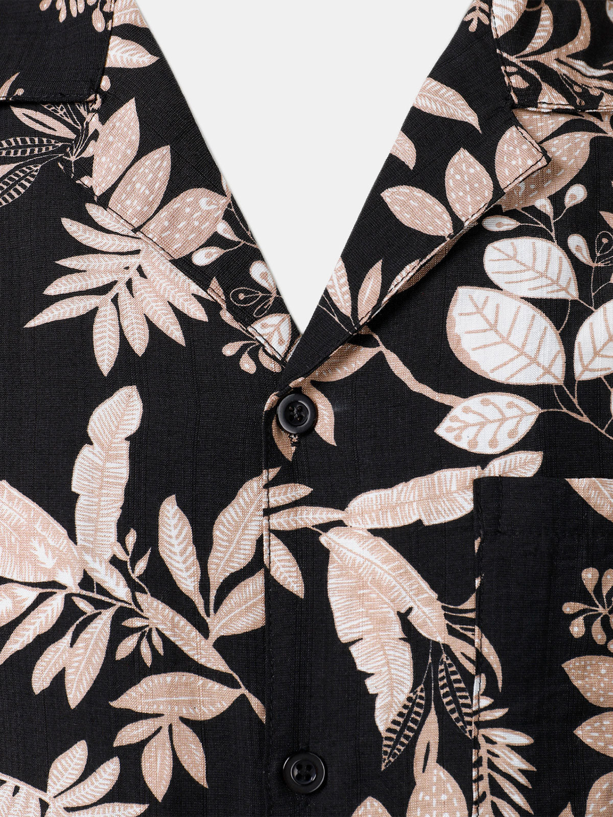 Camisa Tropical Leaf estampado Summer Beach de manga corta para hombre