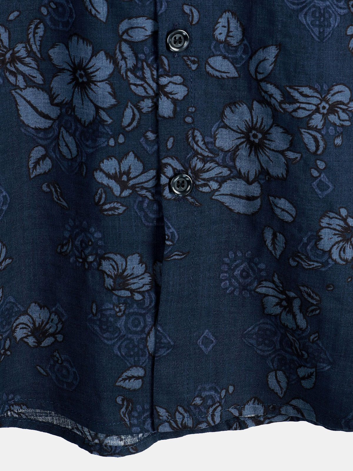 Camisa Blue de algodón floral Hawaiian vintage para hombre