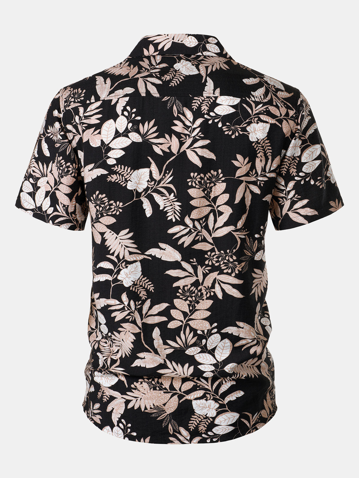 Camisa Tropical Leaf estampado Summer Beach de manga corta para hombre