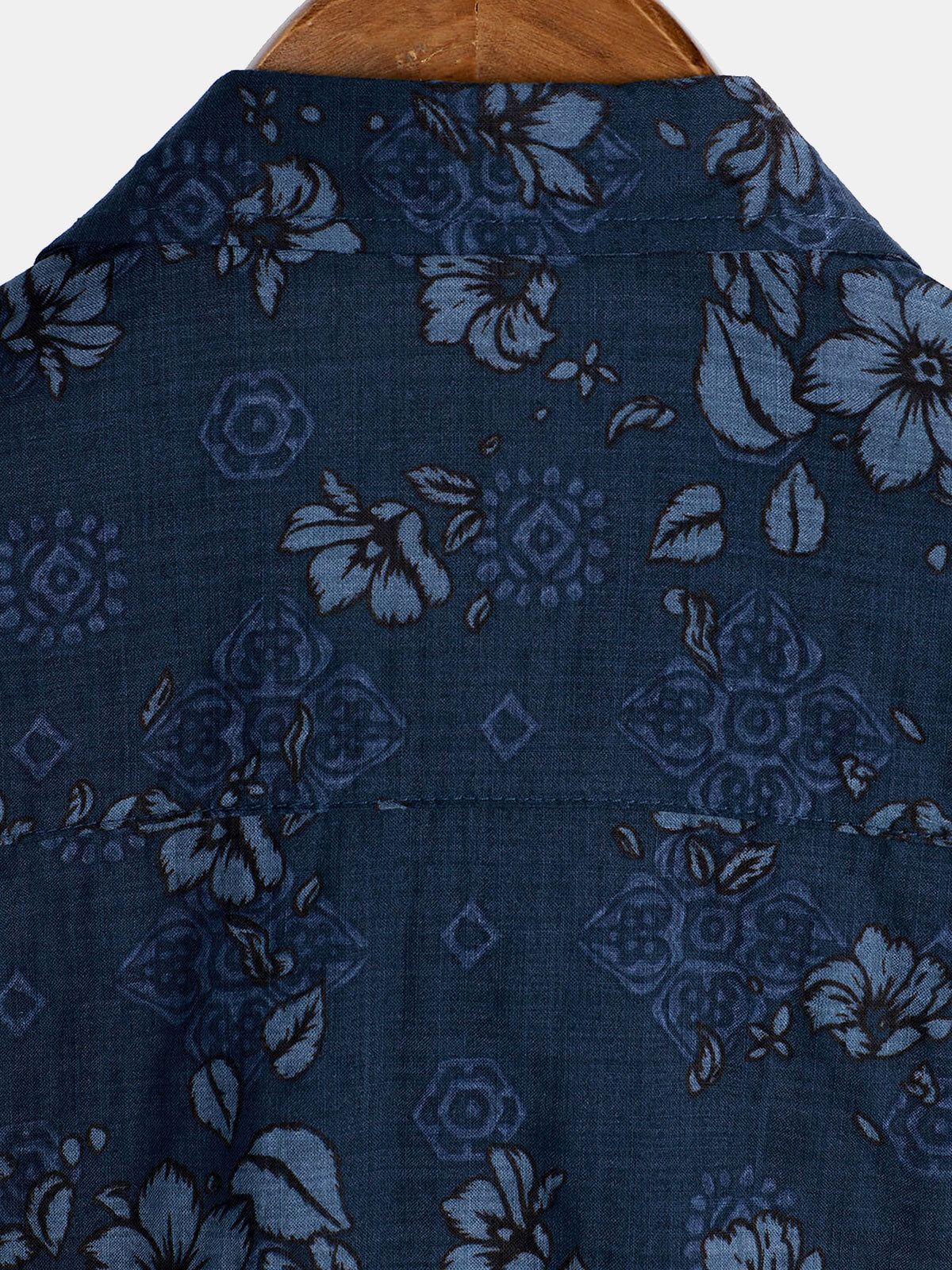 Camisa Blue de algodón floral Hawaiian vintage para hombre