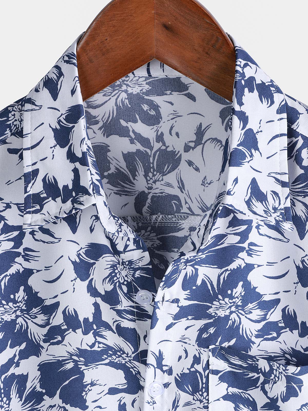 Camisa Blue Botanical Graphic Leisure Tropical Pool Party Summer casual para hombre