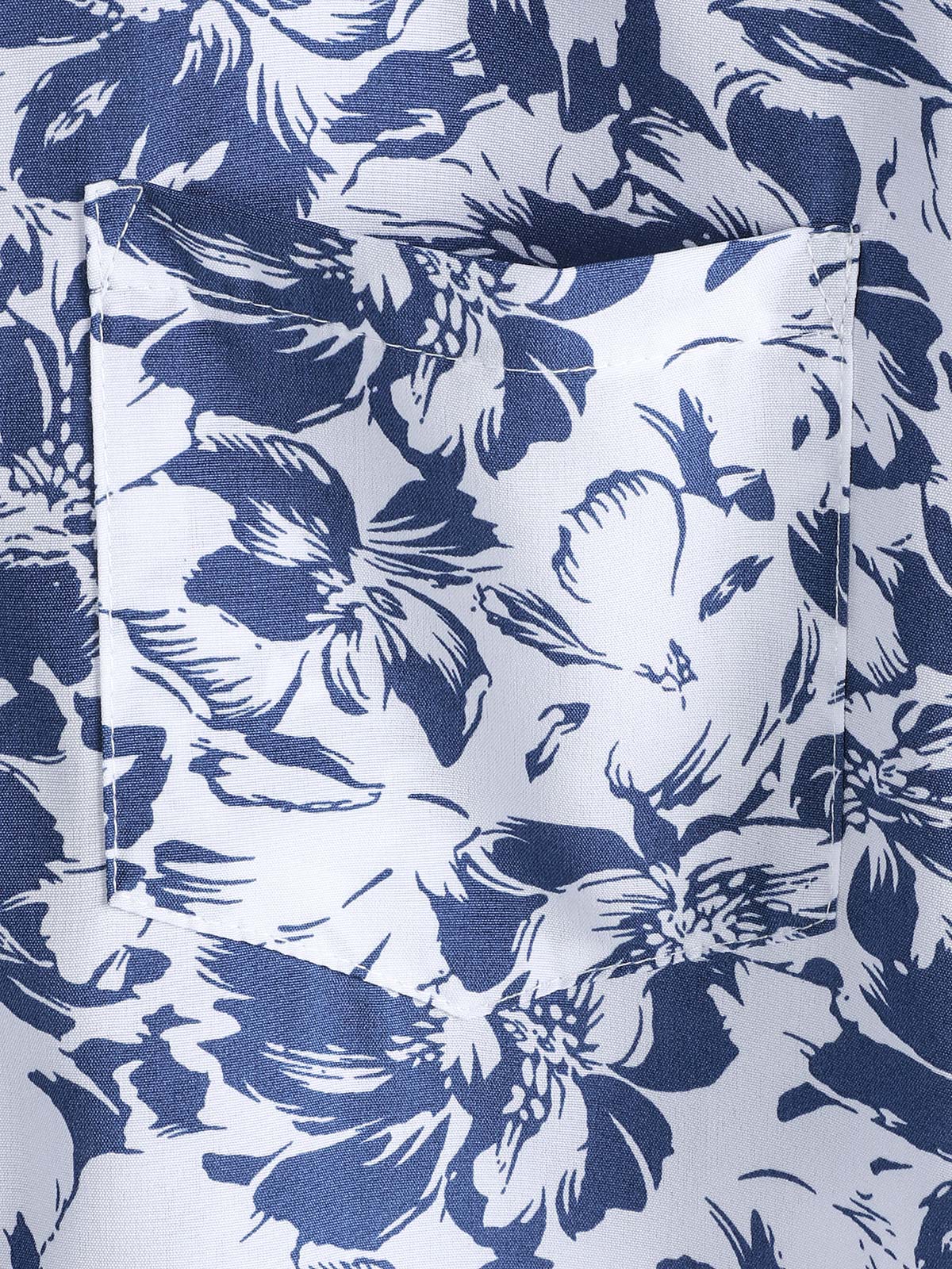 Camisa Blue Botanical Graphic Leisure Tropical Pool Party Summer casual para hombre