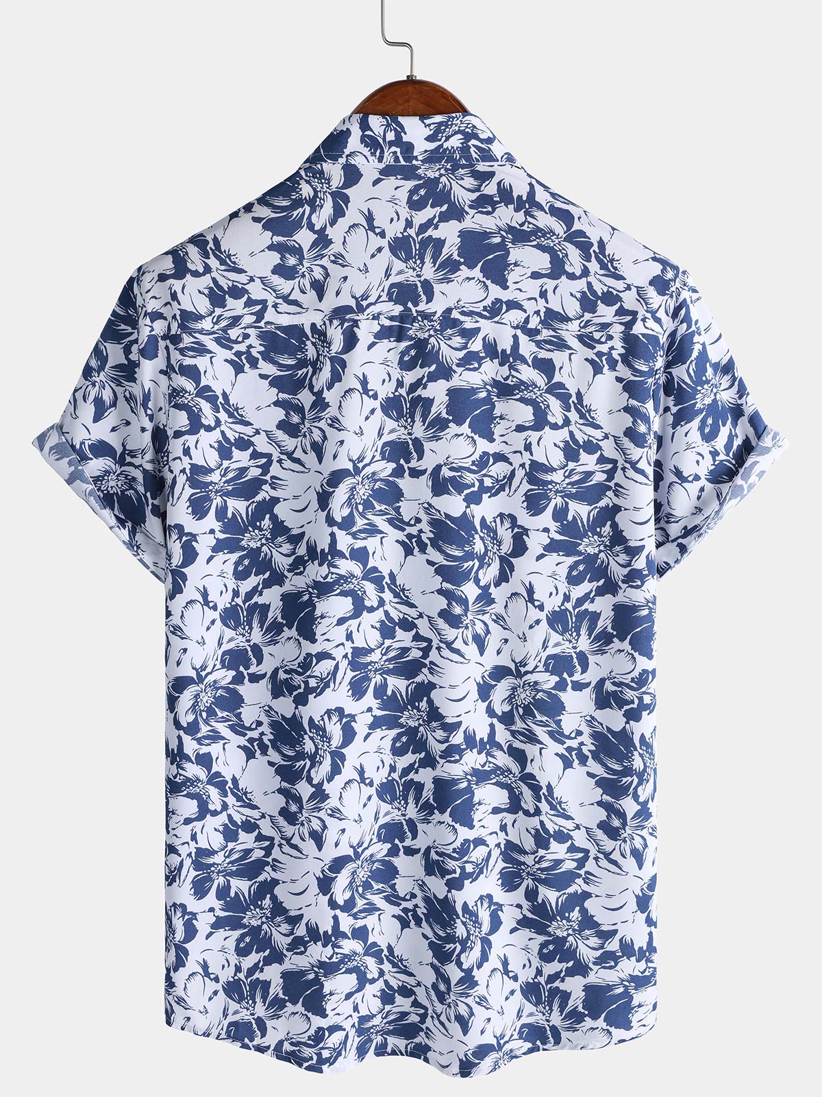 Camisa Blue Botanical Graphic Leisure Tropical Pool Party Summer casual para hombre