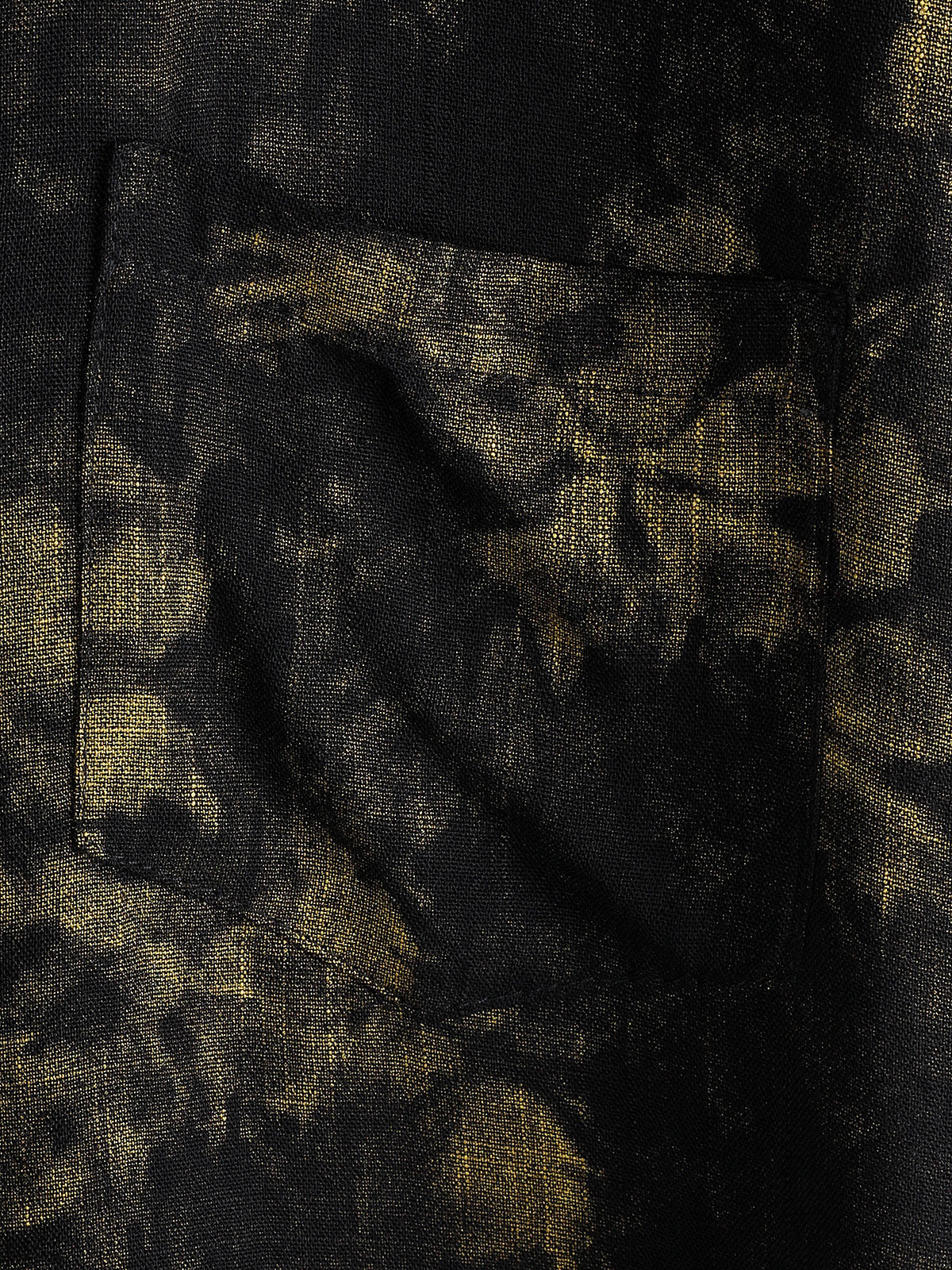 Camisa vintage floral Black transpirable Vacation de manga corta para hombre