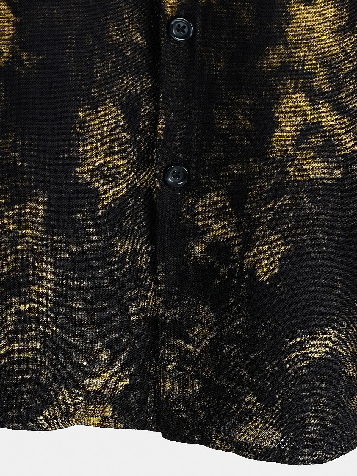 Camisa vintage floral Black transpirable Vacation de manga corta para hombre