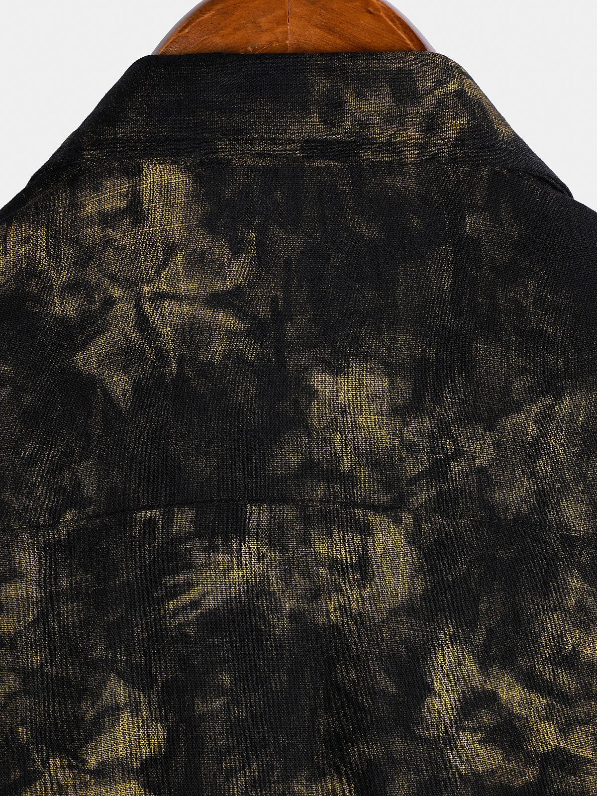 Camisa vintage floral Black transpirable Vacation de manga corta para hombre
