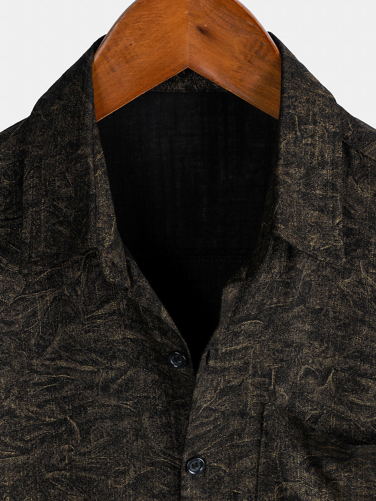 Camisa Summer Holiday Black casual vintage de manga corta para hombre