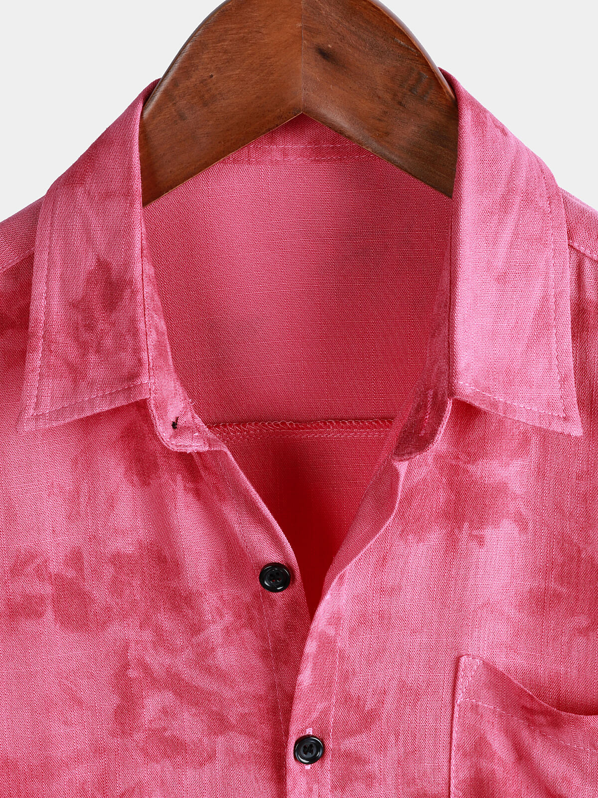 Camisa vintage floral Pink transpirable Vacation de manga corta para hombre