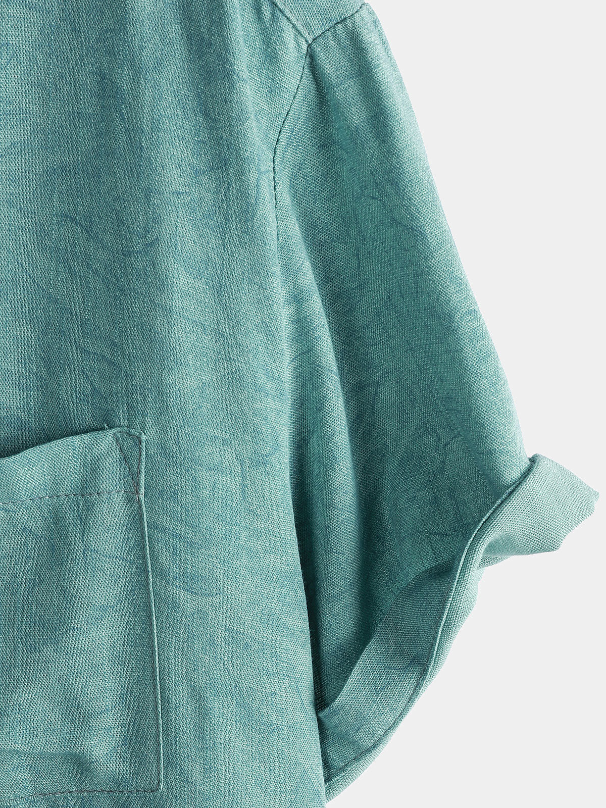 Camisa Summer Holiday Green casual vintage de manga corta para hombre